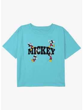 Disney Mickey Mouse Hanging Around Girls Youth Crop T-Shirt, , hi-res