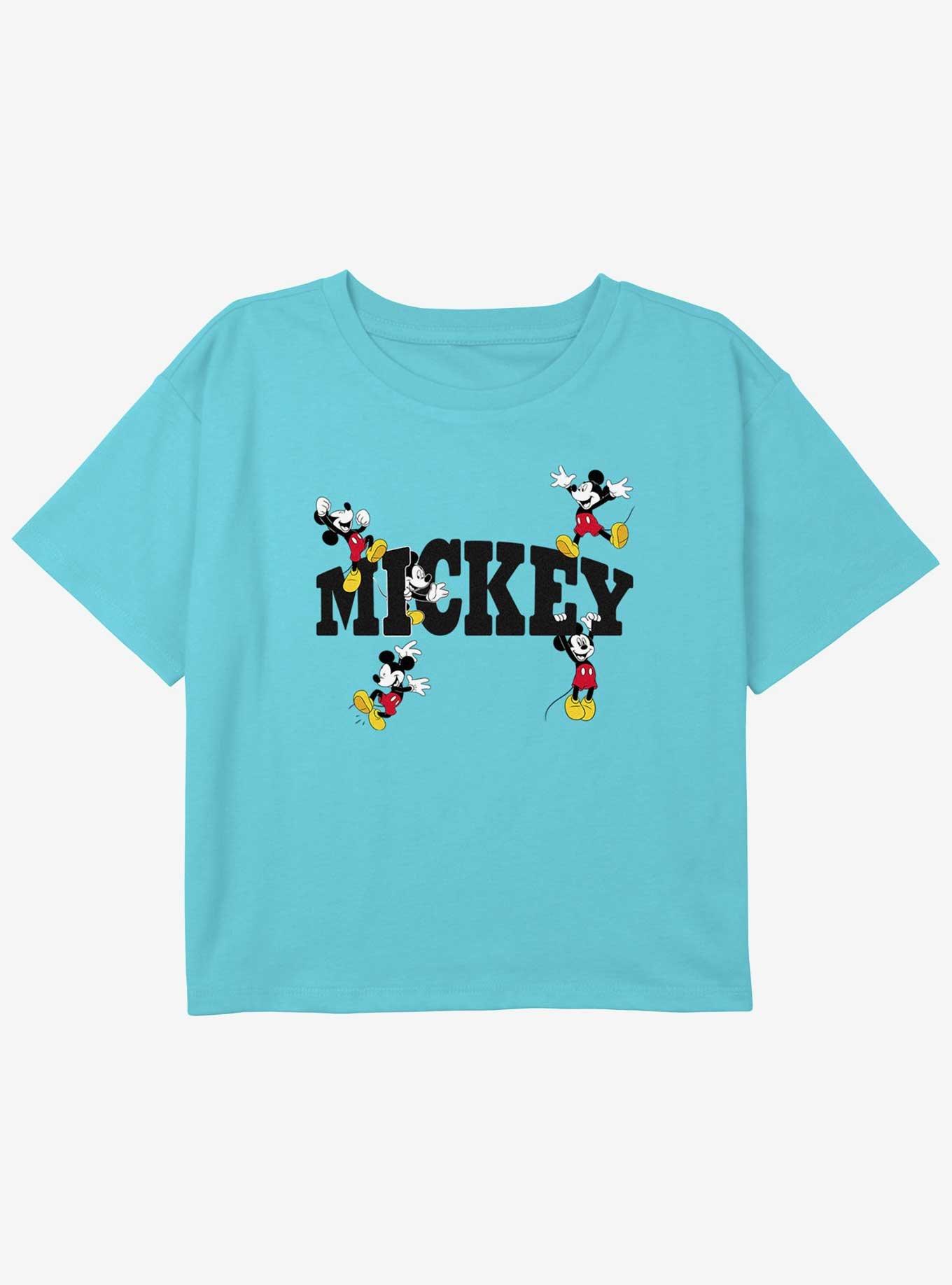 Disney Mickey Mouse Hanging Around Girls Youth Crop T-Shirt, , hi-res