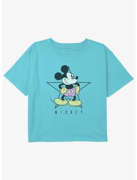 Disney Mickey Mouse Star Pose Girls Youth Crop T-Shirt, , hi-res