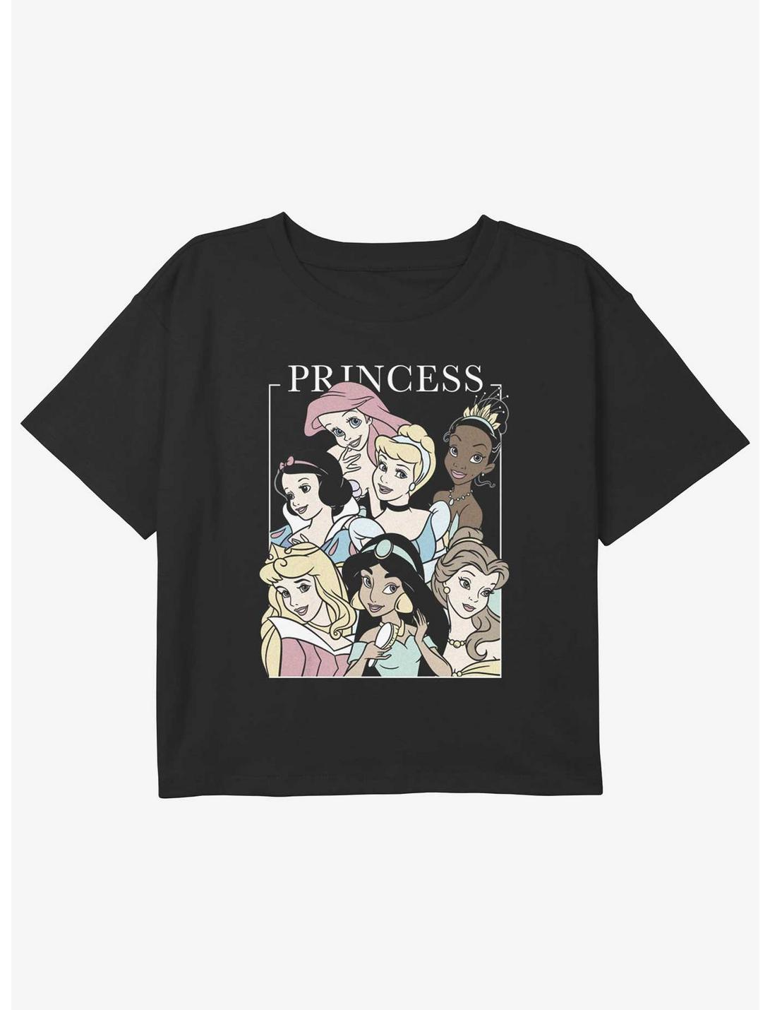 Disney The Little Mermaid The Princesses Girls Youth Crop T-Shirt, BLACK, hi-res