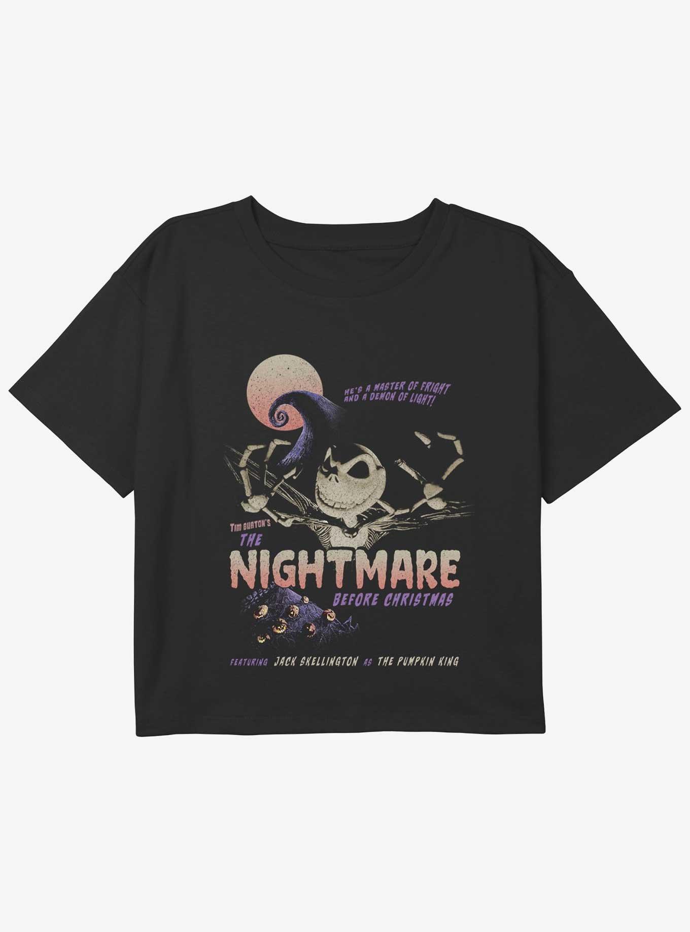 Disney The Nightmare Before Christmas Jack Poster Girls Youth Crop T-Shirt, BLACK, hi-res