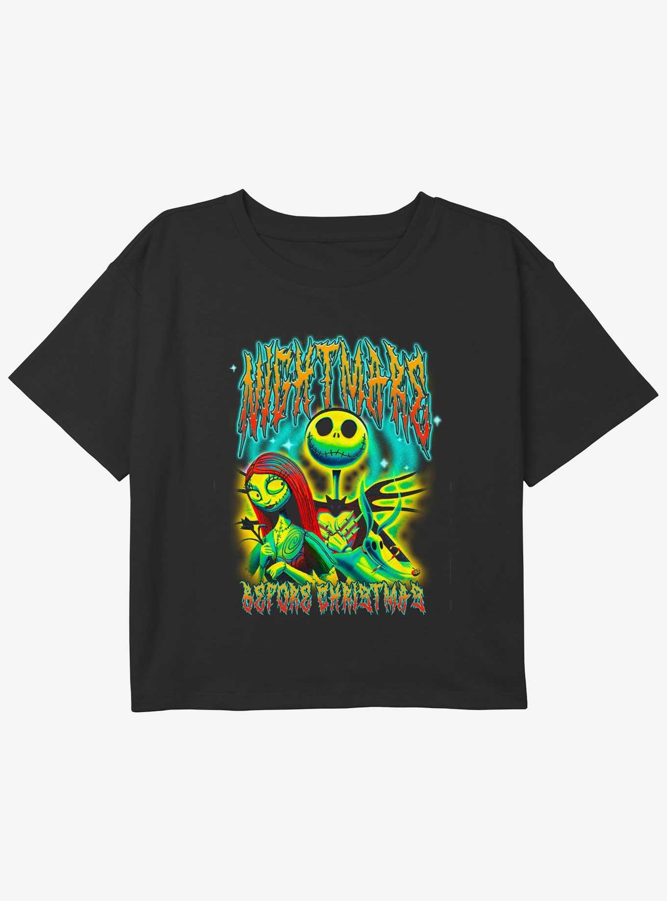 Disney The Nightmare Before Christmas Neon Jack Sally and Zero Girls Youth Crop T-Shirt, , hi-res