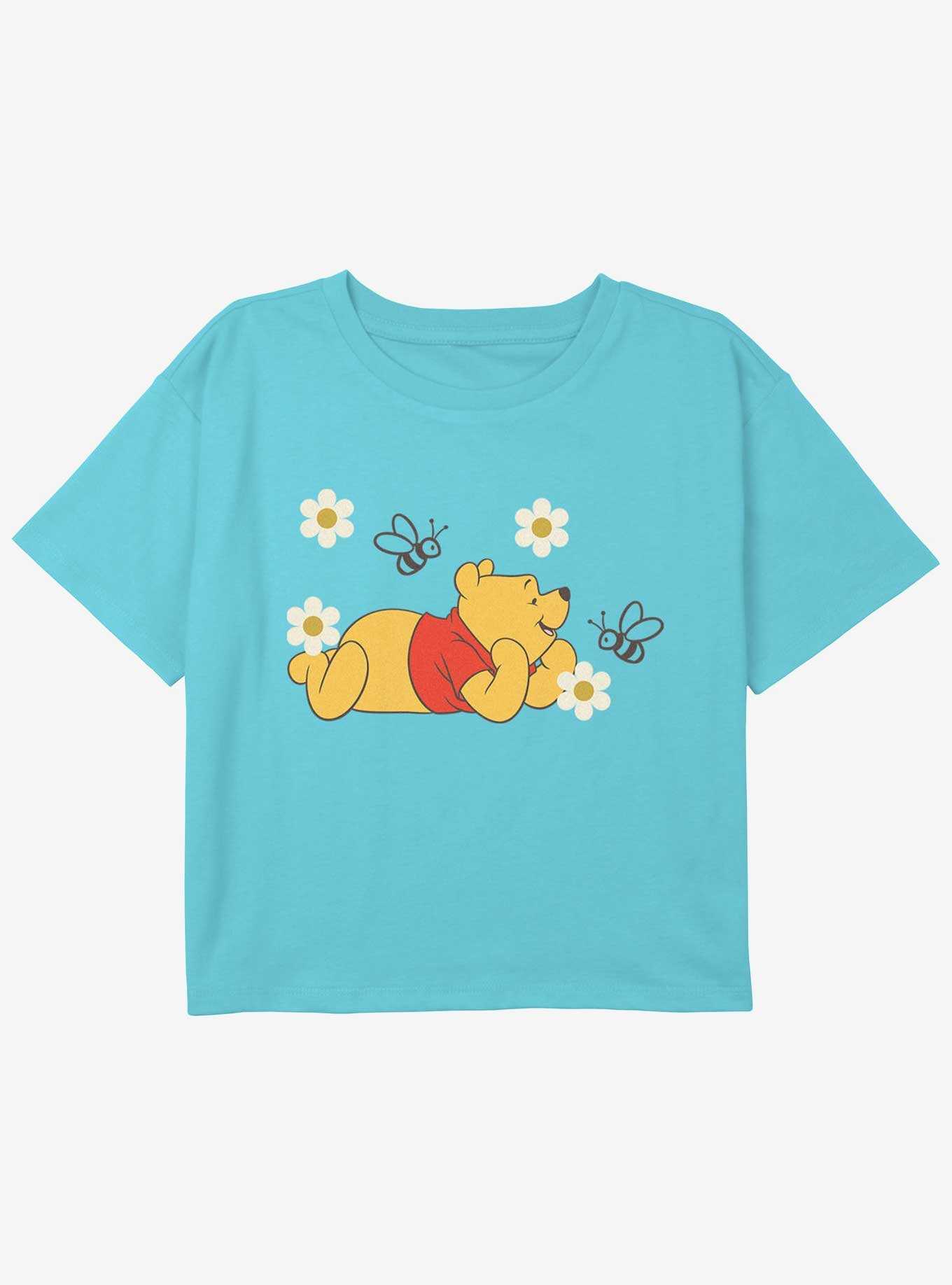 Disney Winnie The Pooh Bear and Bees Girls Youth Crop T-Shirt, , hi-res