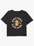 Disney Winnie The Pooh Always Growing Always Glowing Girls Youth Crop T-Shirt, BLACK, hi-res