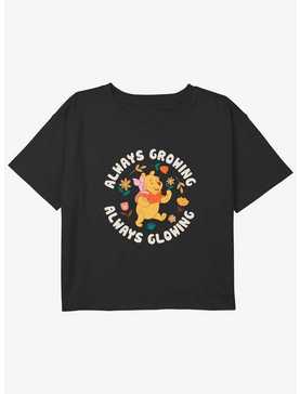 Disney Winnie The Pooh Always Growing Always Glowing Girls Youth Crop T-Shirt, , hi-res