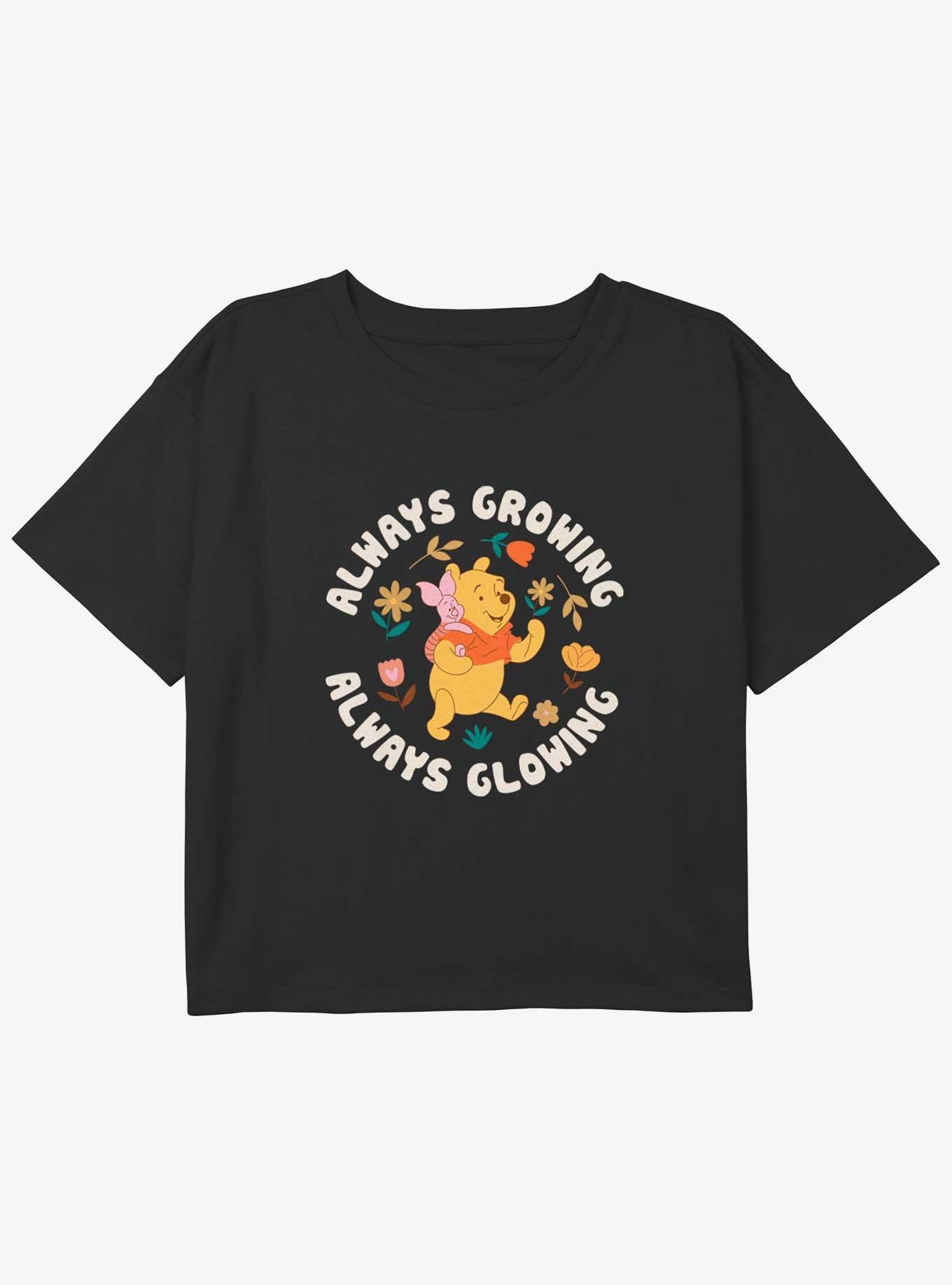 Disney Winnie The Pooh Always Growing Always Glowing Girls Youth Crop T-Shirt, , hi-res
