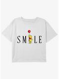 Disney Winnie The Pooh Pooh Smile Balloon Girls Youth Crop T-Shirt, WHITE, hi-res
