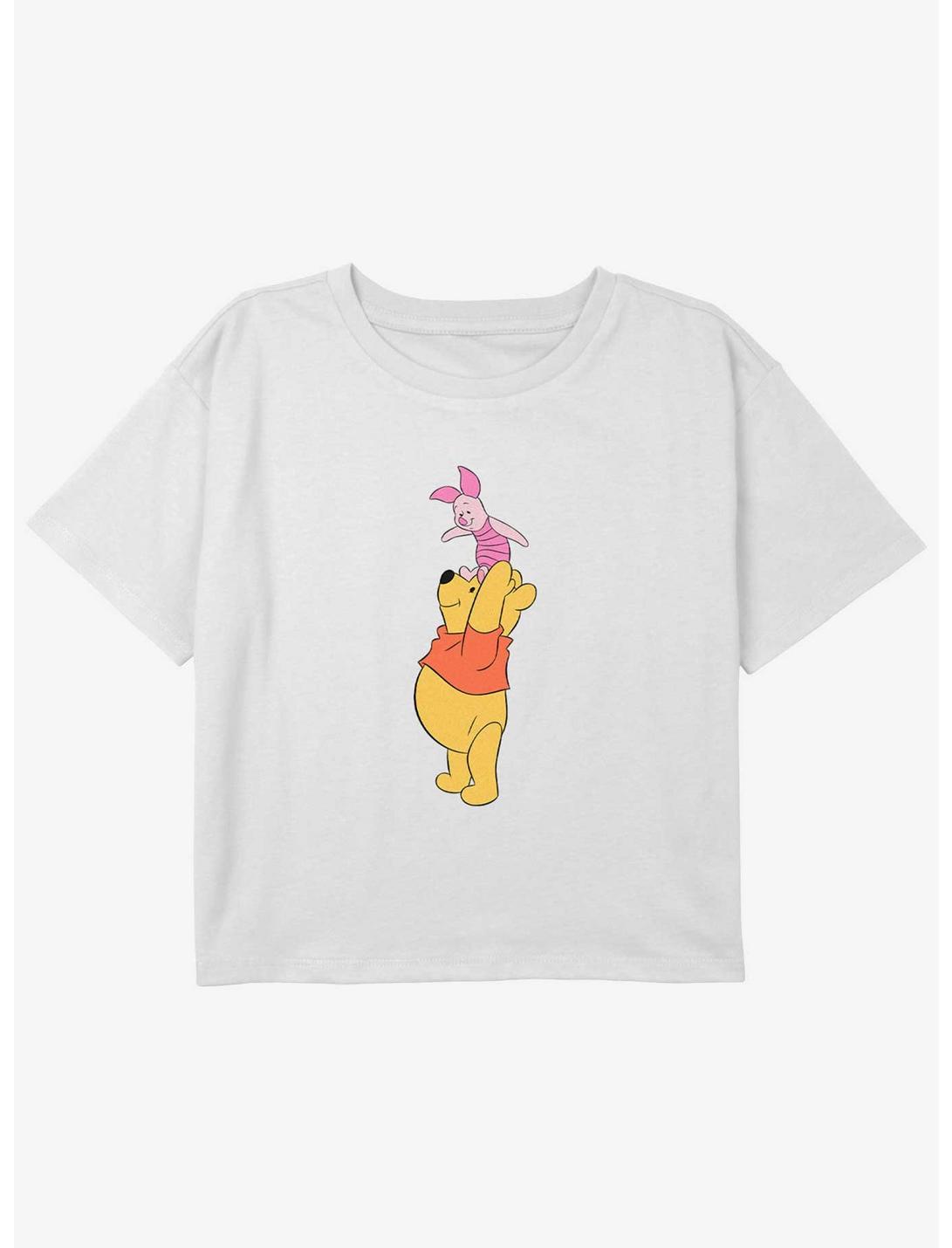 Disney Winnie The Pooh Pooh & Pigletlet True Friends Girls Youth Crop T-Shirt, WHITE, hi-res