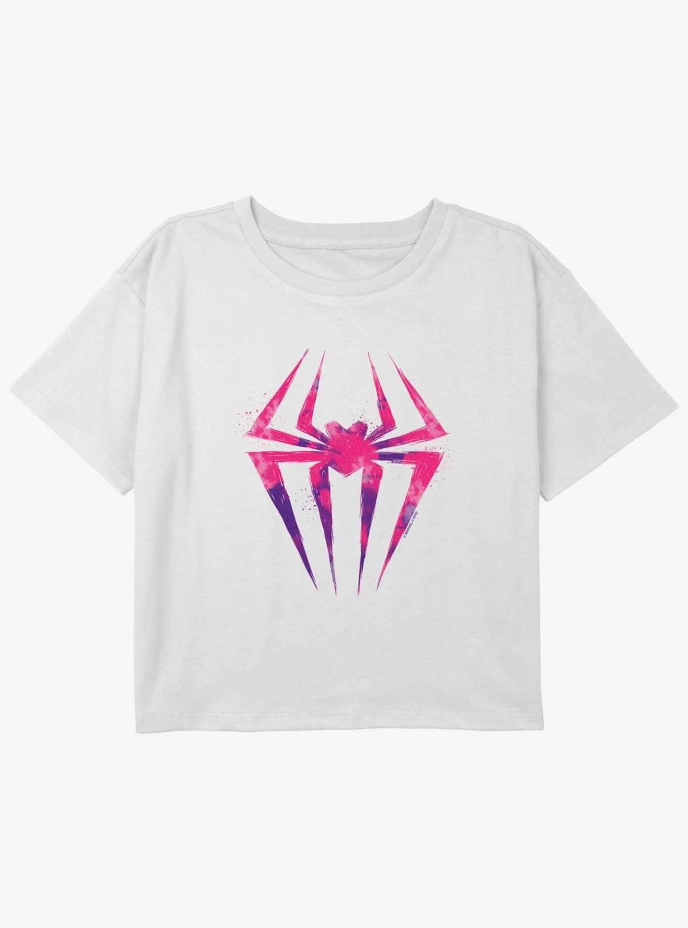 Marvel Spider-Man Spider-Gwen Icon Girls Youth Crop T-Shirt, WHITE, hi-res