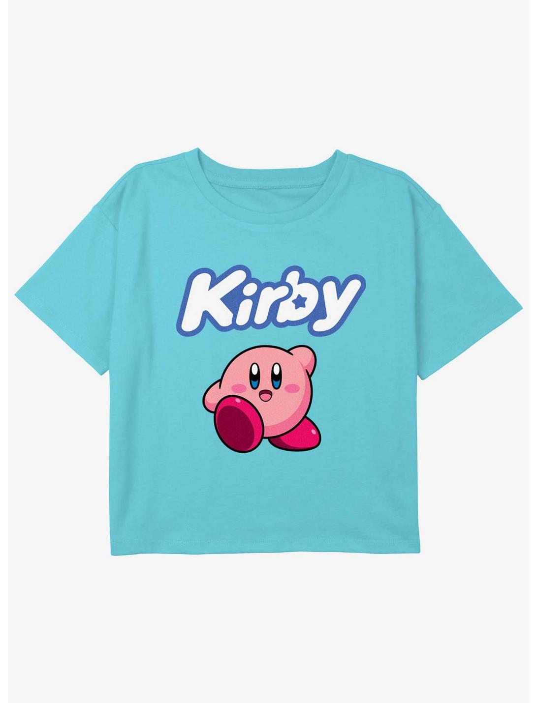 Kirby Simply Kirby Girls Youth Crop T-Shirt, BLUE, hi-res