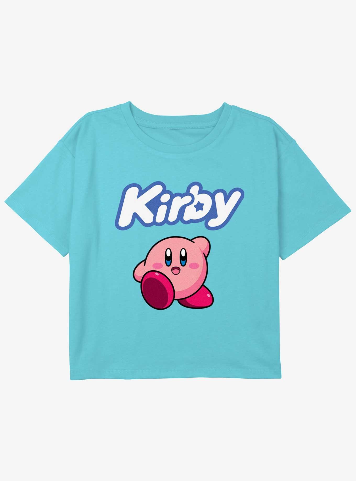 Kirby Simply Kirby Girls Youth Crop T-Shirt, BLUE, hi-res