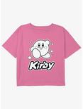 Kirby Monochrome Kirby Girls Youth Crop T-Shirt, PINK, hi-res