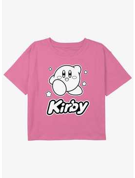 Kirby Monochrome Kirby Girls Youth Crop T-Shirt, , hi-res