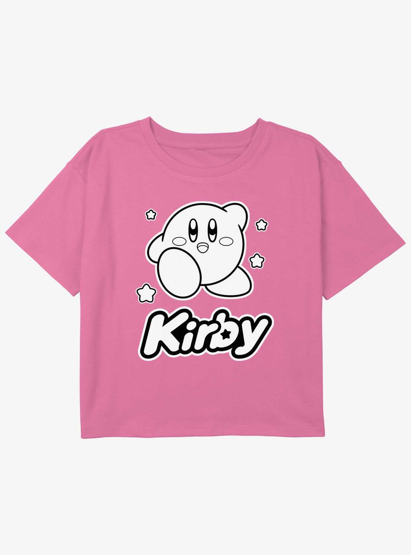 Kirby Monochrome Kirby Girls Youth Crop T-Shirt, , hi-res