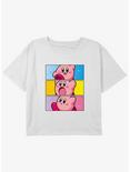 Kirby Panel Stack Girls Youth Crop T-Shirt, WHITE, hi-res