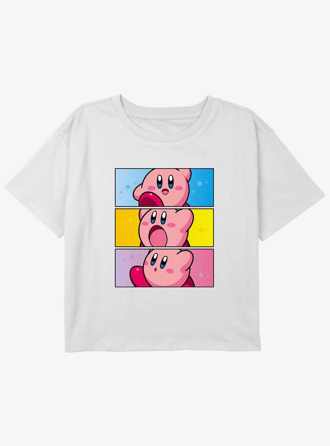 Kirby Panel Stack Girls Youth Crop T-Shirt, , hi-res