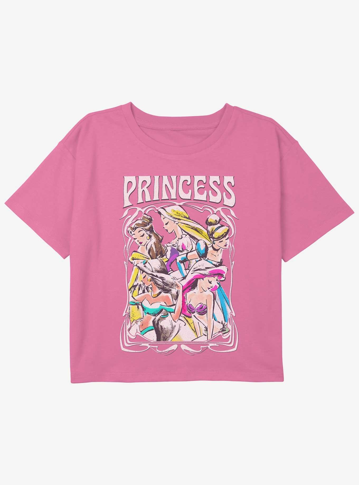 Disney Princesses Retro Princess Girls Youth Crop T-Shirt, , hi-res