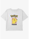 Pokemon Pikachu Pose Girls Youth Crop T-Shirt, WHITE, hi-res
