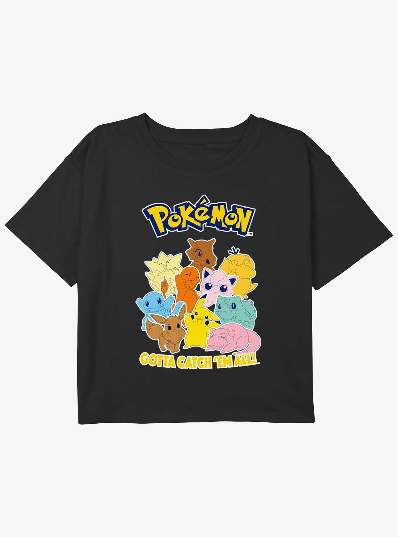 Pokemon Poke Gang Girls Youth Crop T-Shirt, BLACK, hi-res