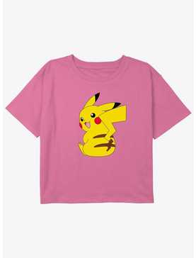 Pokemon Pikachu Stripes Girls Youth Crop T-Shirt, , hi-res