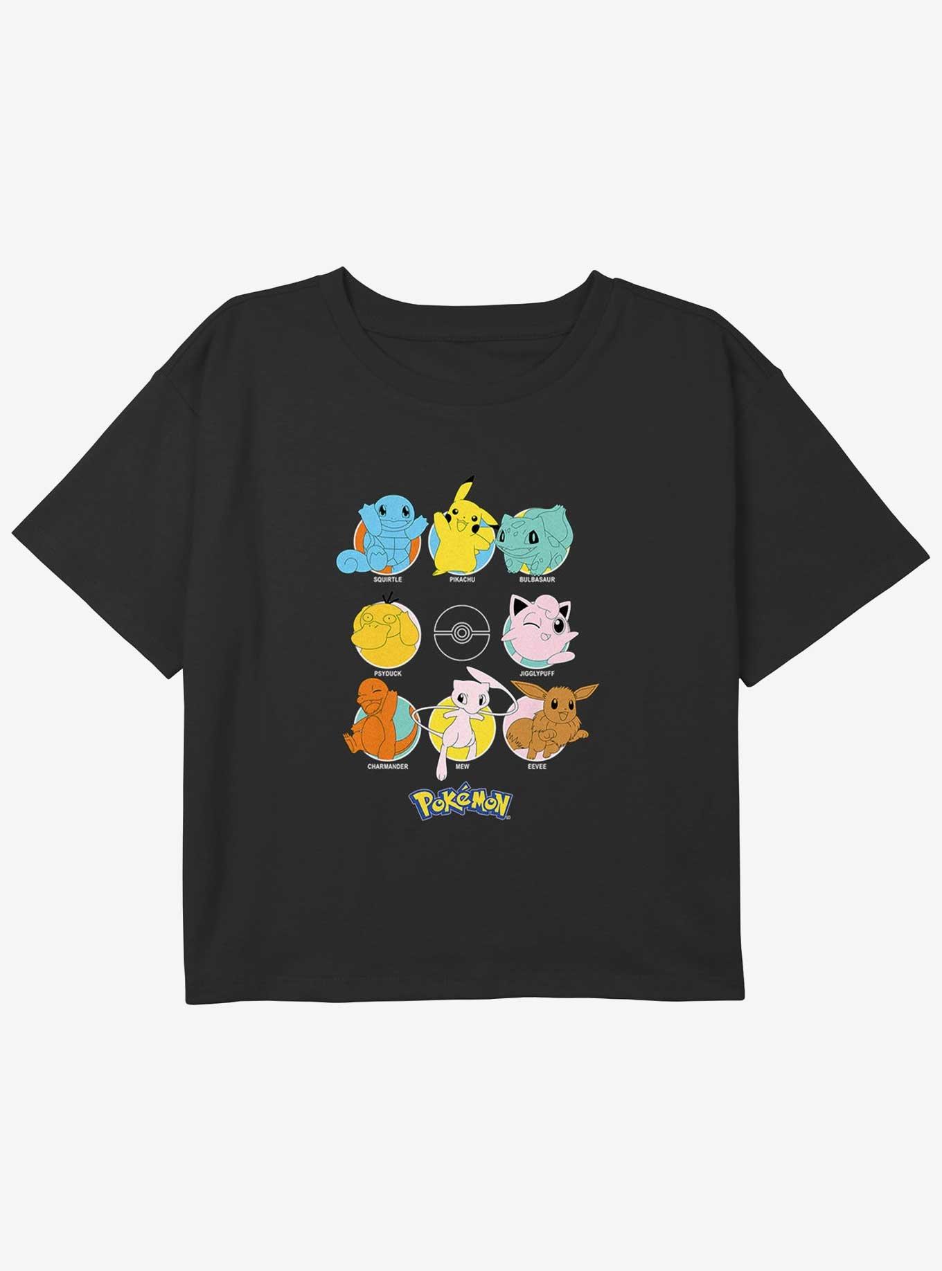 Pokemon All Poke Girls Youth Crop T-Shirt, BLACK, hi-res