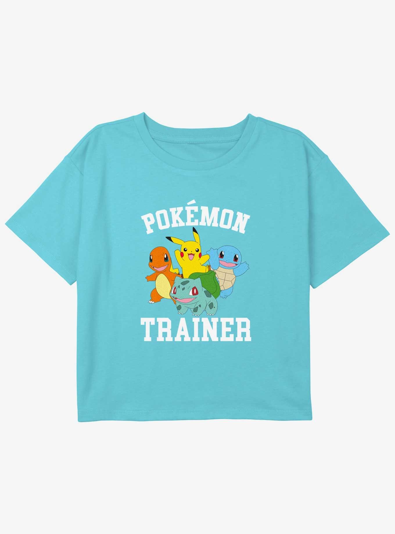 Pokemon Trainer Girls Youth Crop T-Shirt, BLUE, hi-res