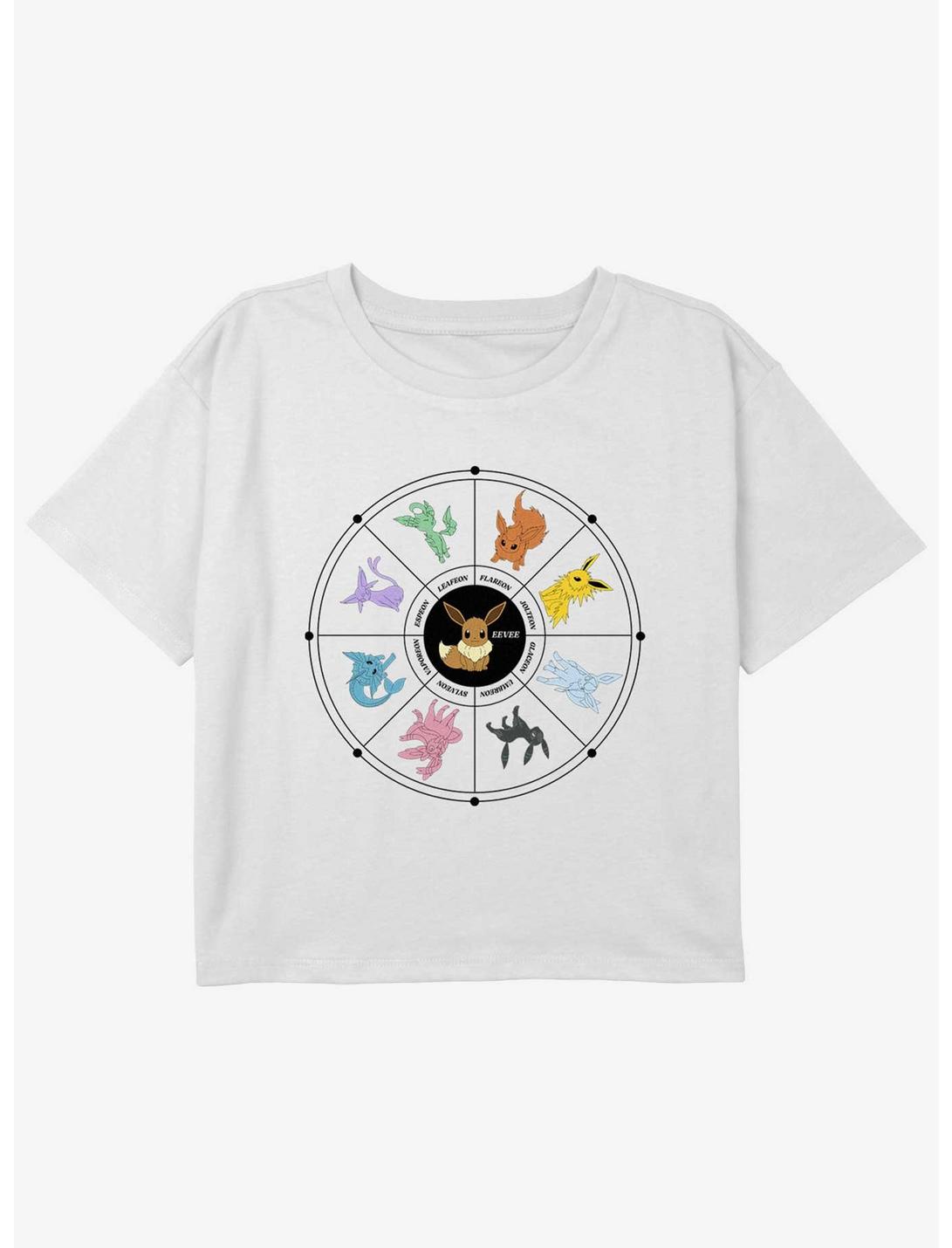 Pokemon Eevee Evolution Girls Youth Crop T-Shirt, WHITE, hi-res