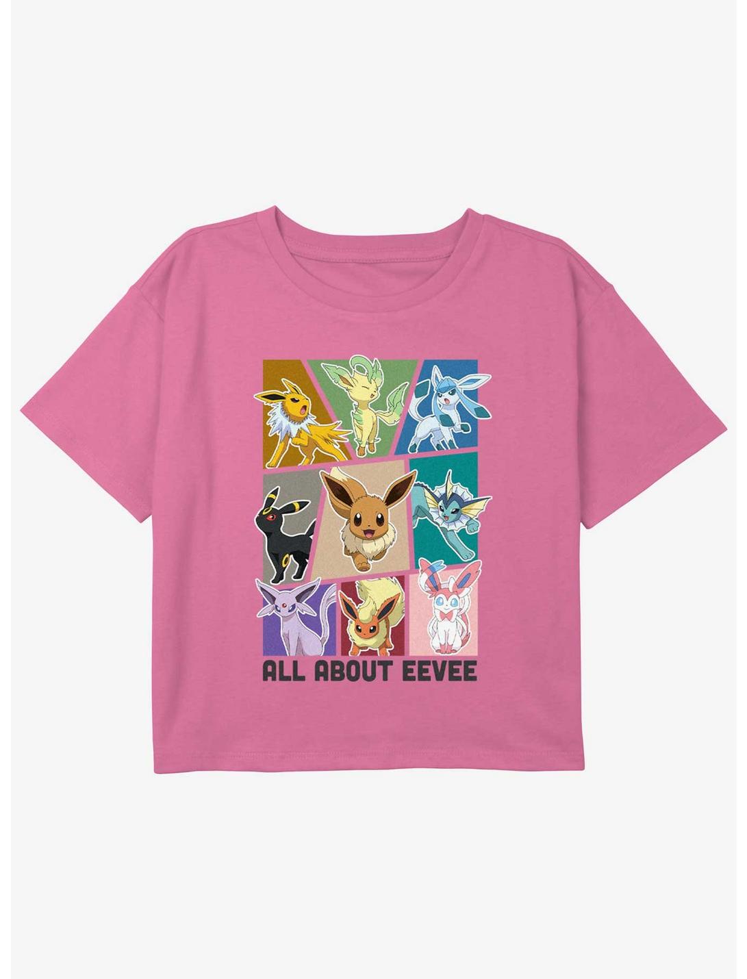 Pokemon Eeveelution Girls Youth Crop T-Shirt, PINK, hi-res