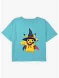 Pokemon Pikachu Witch Girls Youth Crop T-Shirt, BLUE, hi-res