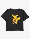 Pokemon Pikachu Treat Girls Youth Crop T-Shirt, BLACK, hi-res