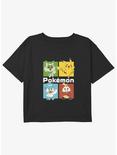 Pokemon Newest Starters Girls Youth Crop T-Shirt, BLACK, hi-res
