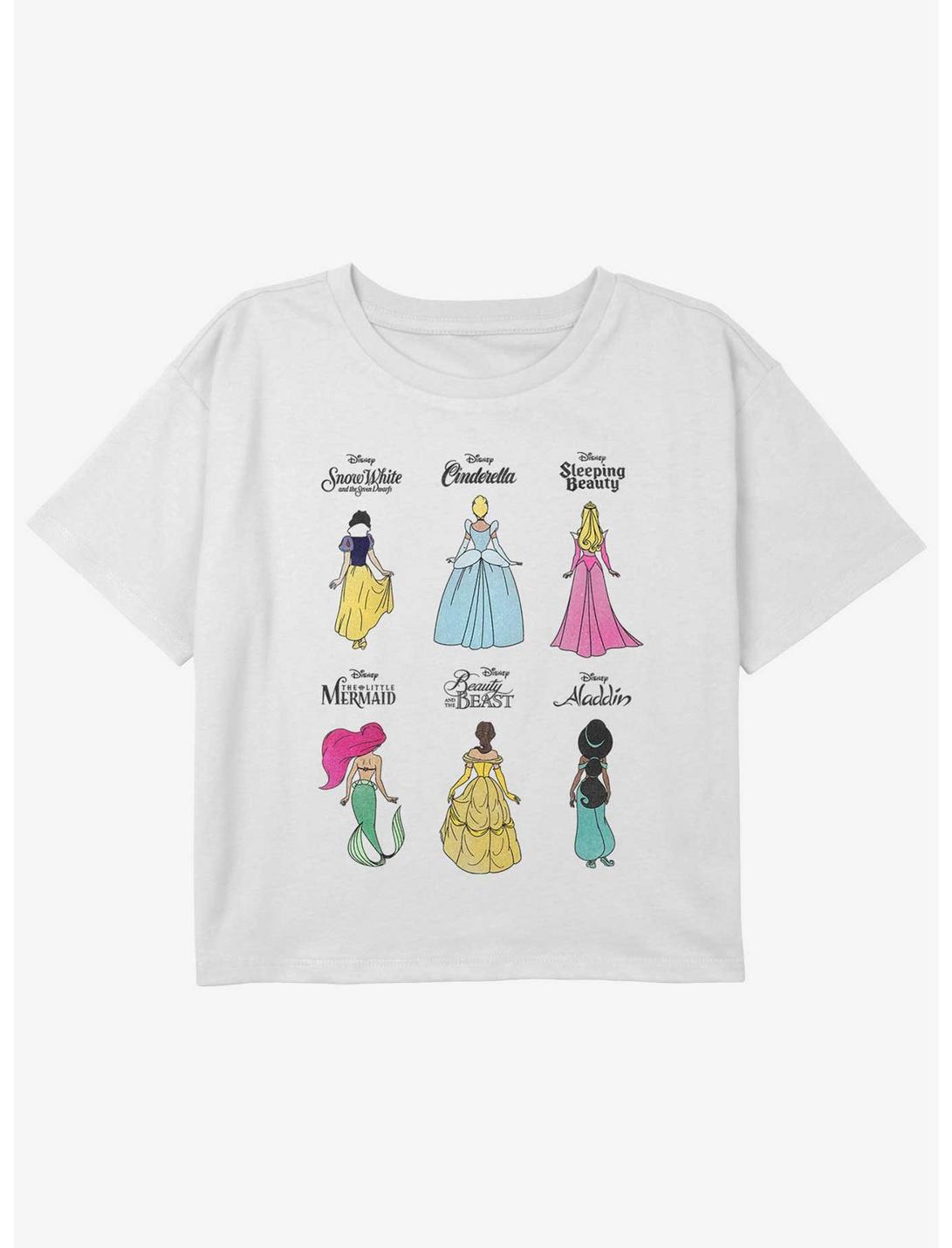 Disney Snow White and the Seven Dwarfs Princess Grid Girls Youth Crop T-Shirt, WHITE, hi-res