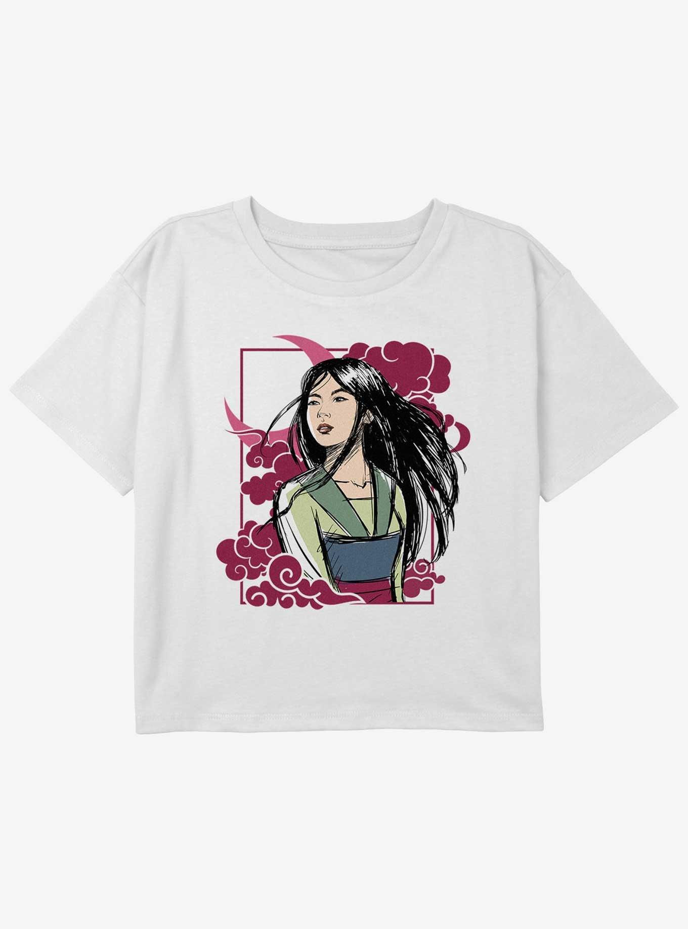 Disney Mulan Mulan Moon Girls Youth Crop T-Shirt, WHITE, hi-res