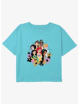 Disney Snow White and the Seven Dwarfs Floral Princess Girls Youth Crop T-Shirt, , hi-res