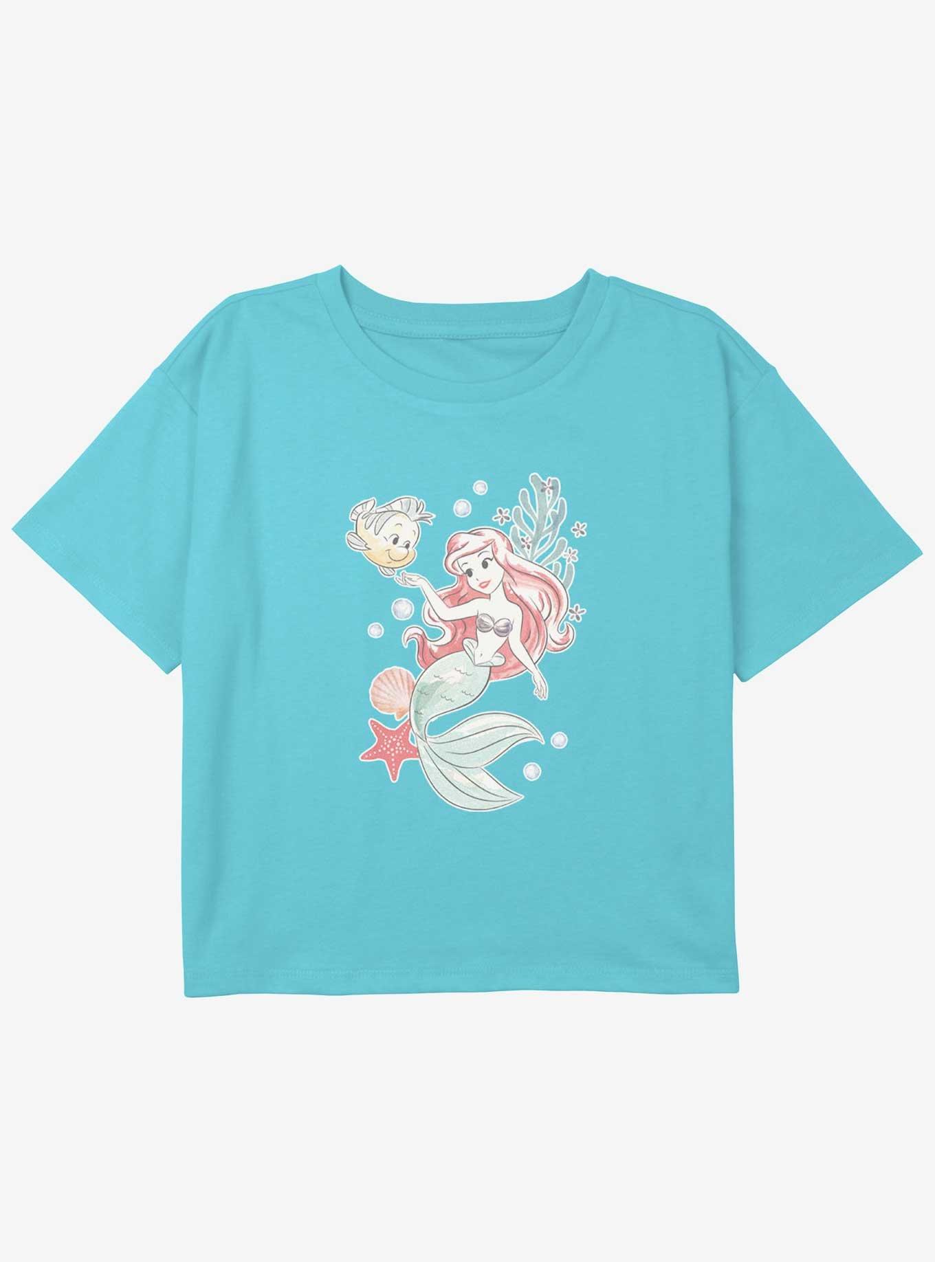 Disney The Little Mermaid Better Under The Sea Girls Youth Crop T-Shirt, , hi-res