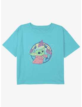 Star Wars The Mandalorian Grogu Butterfly Girls Youth Crop T-Shirt, , hi-res