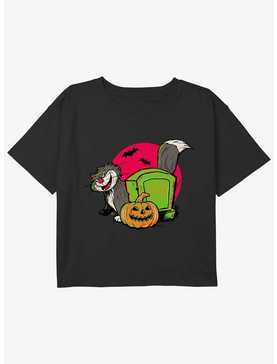 Disney100 Cat Lucifer Halloween Girls Youth Crop T-Shirt, , hi-res