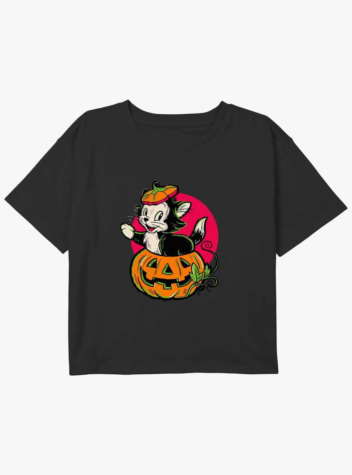 Disney100 Figaro Pumpkin Girls Youth Crop T-Shirt, , hi-res