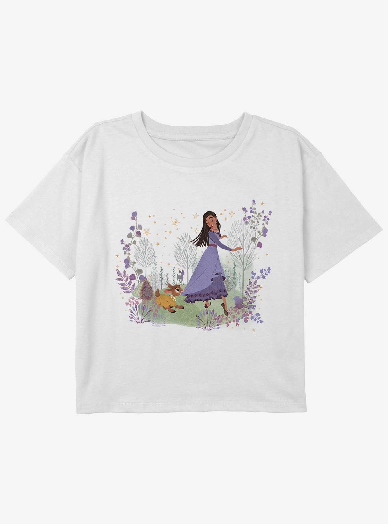 Disney Wish Magic Friends Girls Youth Crop T-Shirt, WHITE, hi-res