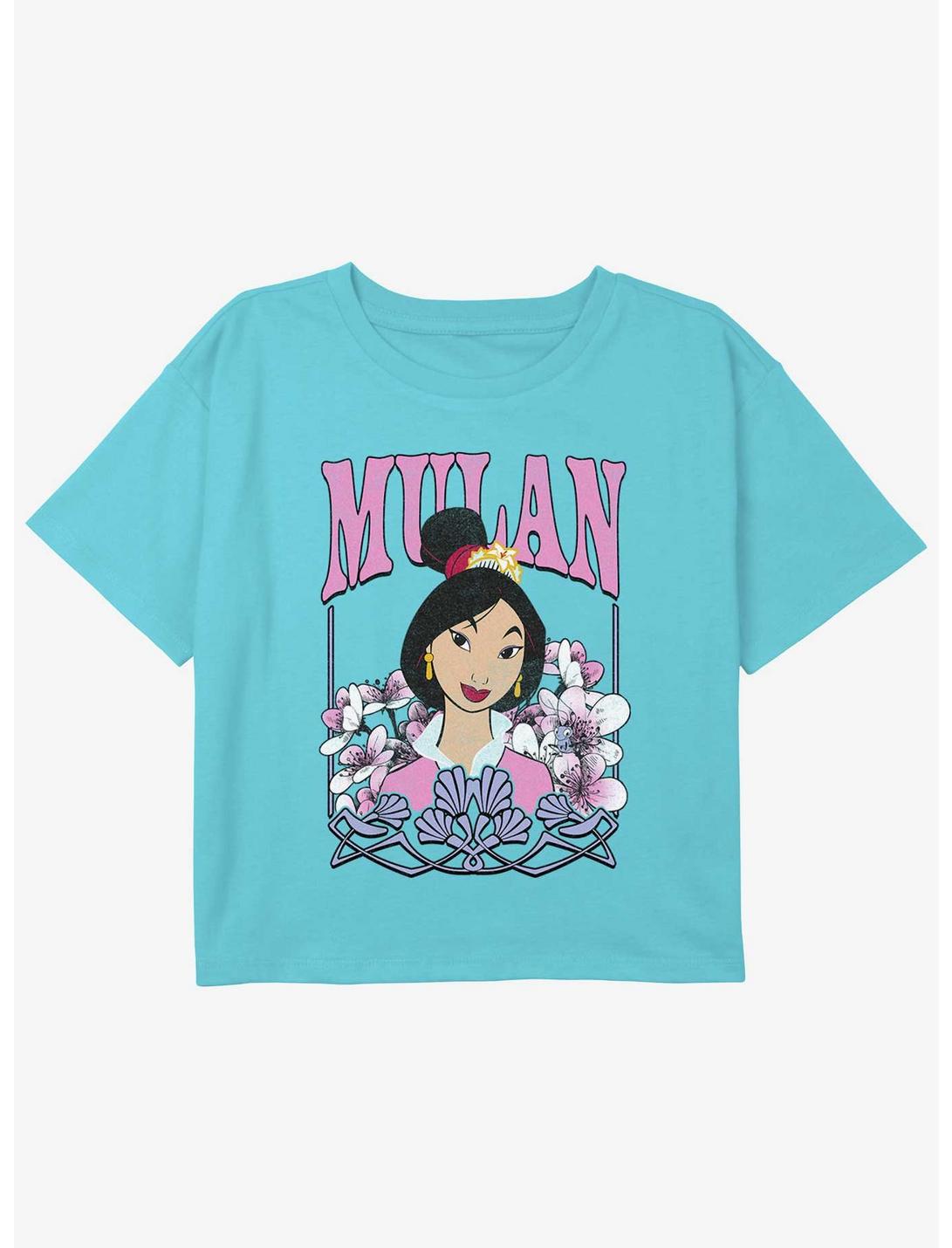 Disney Mulan Mulan Nouveau Girls Youth Crop T-Shirt, BLUE, hi-res