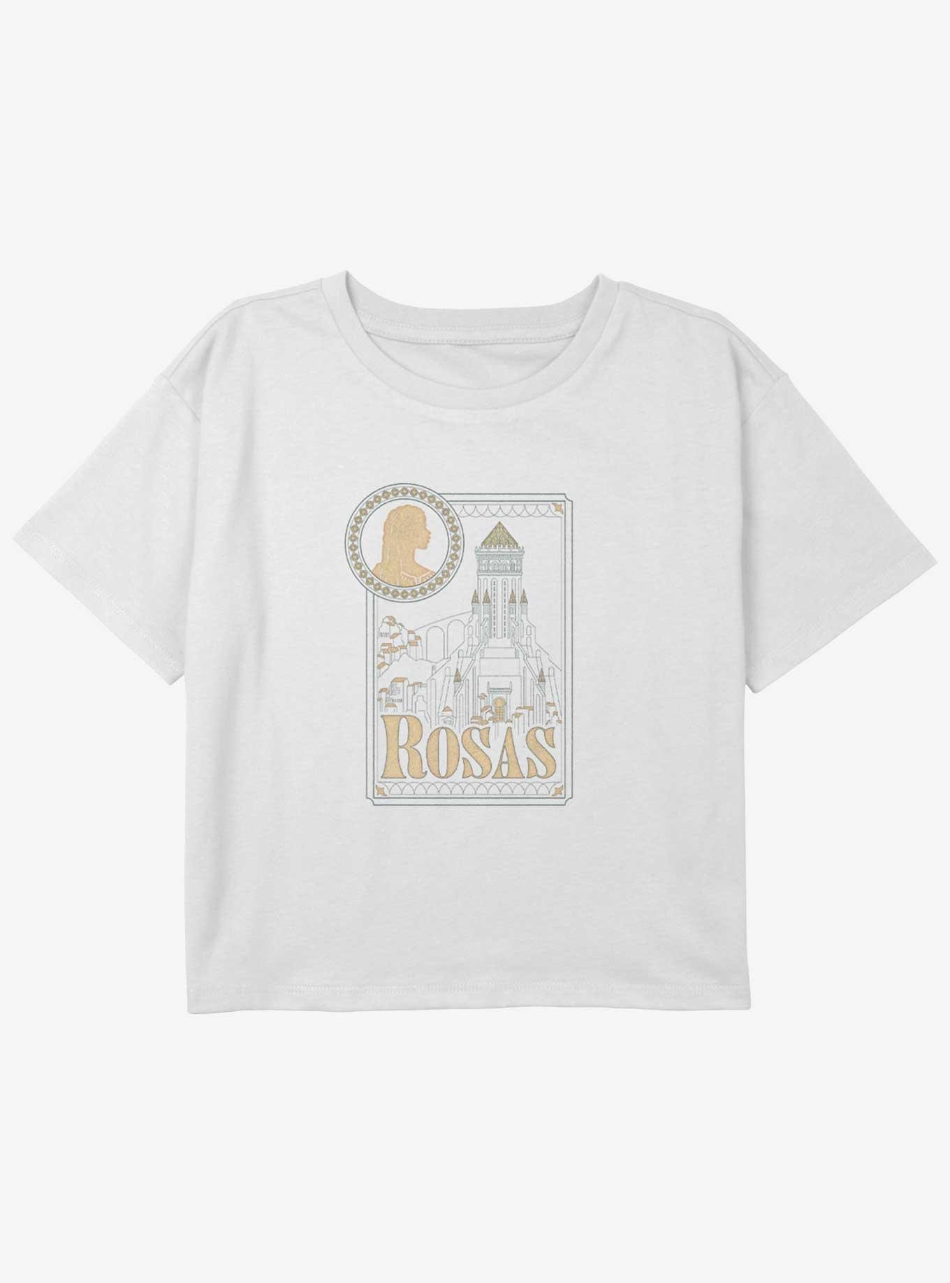 Disney Wish Rosas Card Girls Youth Crop T-Shirt, , hi-res