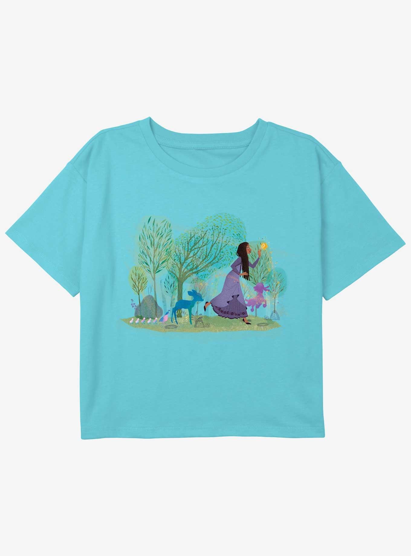 Disney Wish Play With Friends Girls Youth Crop T-Shirt, BLUE, hi-res