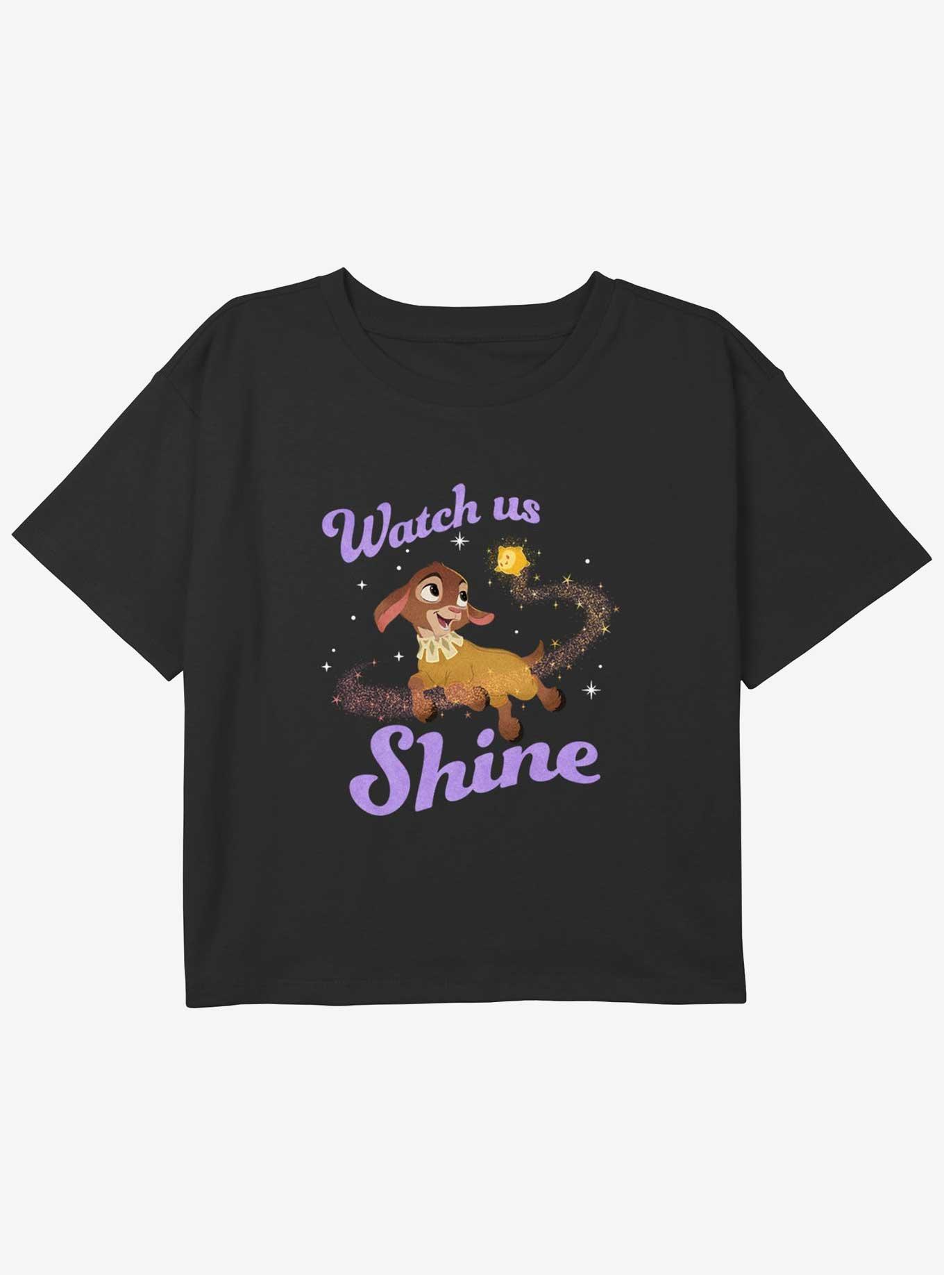 Disney Wish Watch Us Shine Girls Youth Crop T-Shirt, , hi-res