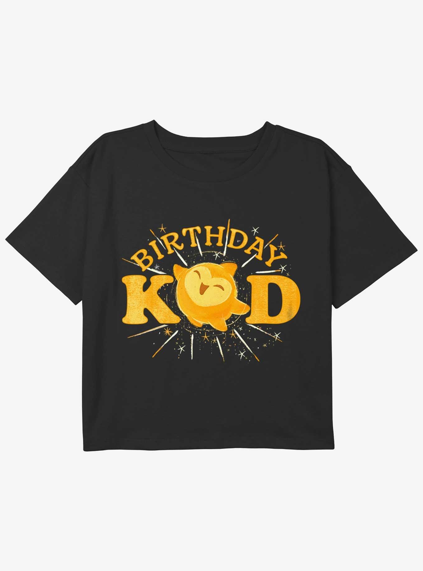 Disney Wish Star Birthday Kid Girls Youth Crop T-Shirt, BLACK, hi-res