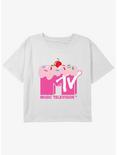 MTV  Sundae Logo Girls Youth Crop T-Shirt, WHITE, hi-res