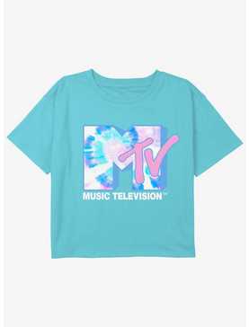 MTV  Tie-Dye Logo Girls Youth Crop T-Shirt, , hi-res