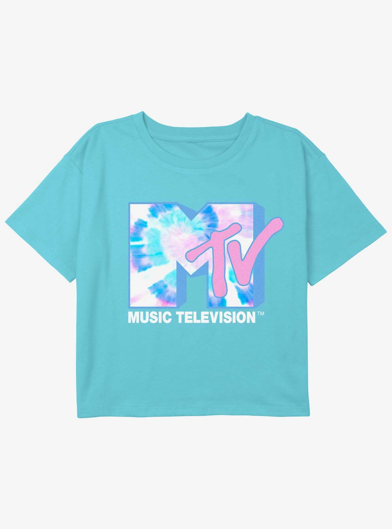 MTV  Tie-Dye Logo Girls Youth Crop T-Shirt, , hi-res