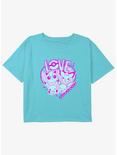 Pokemon Love Neon Girls Youth Crop T-Shirt, BLUE, hi-res