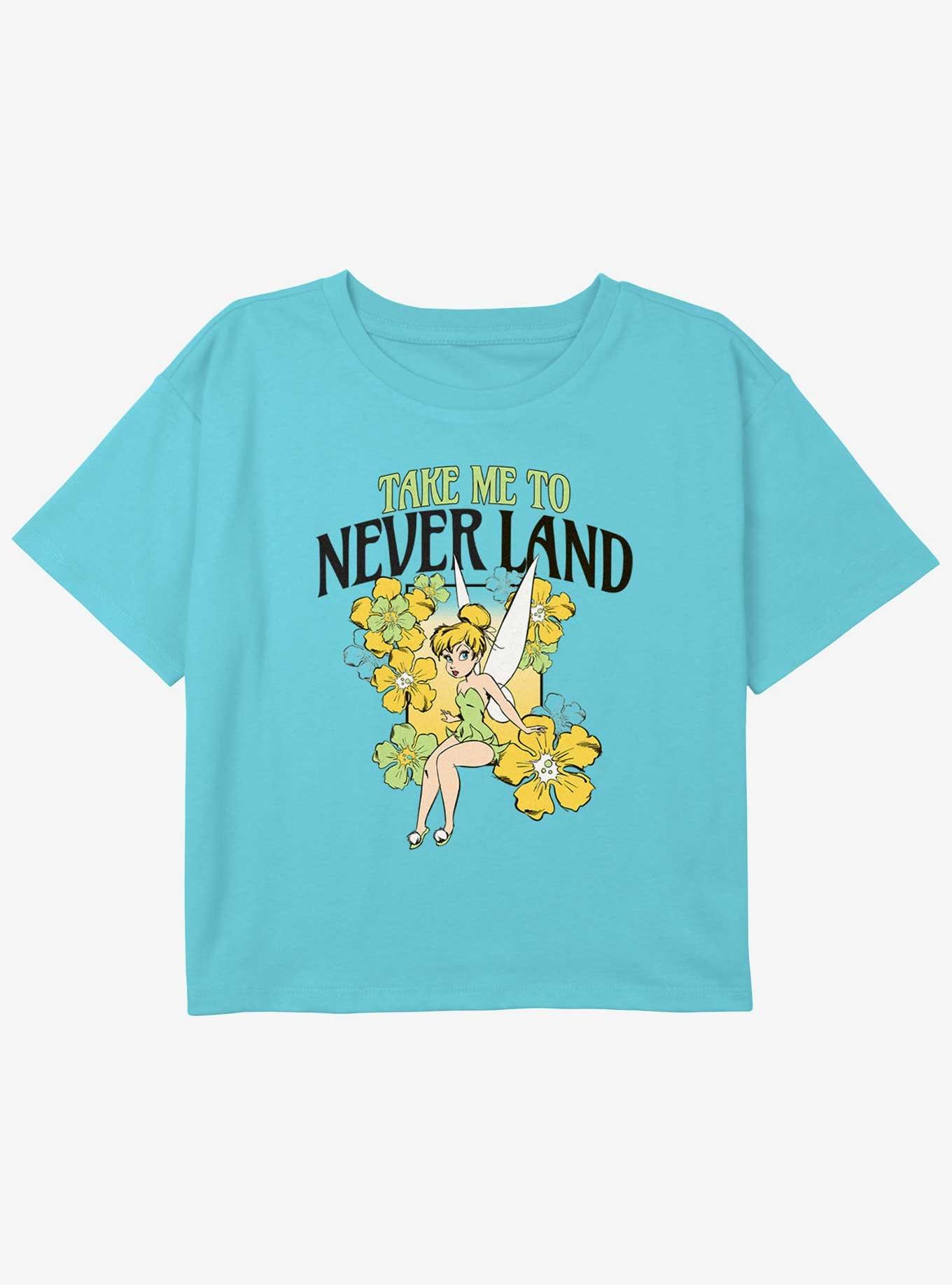 Disney Tinker Bell Take Me To Never Land Girls Youth Crop T-Shirt, , hi-res