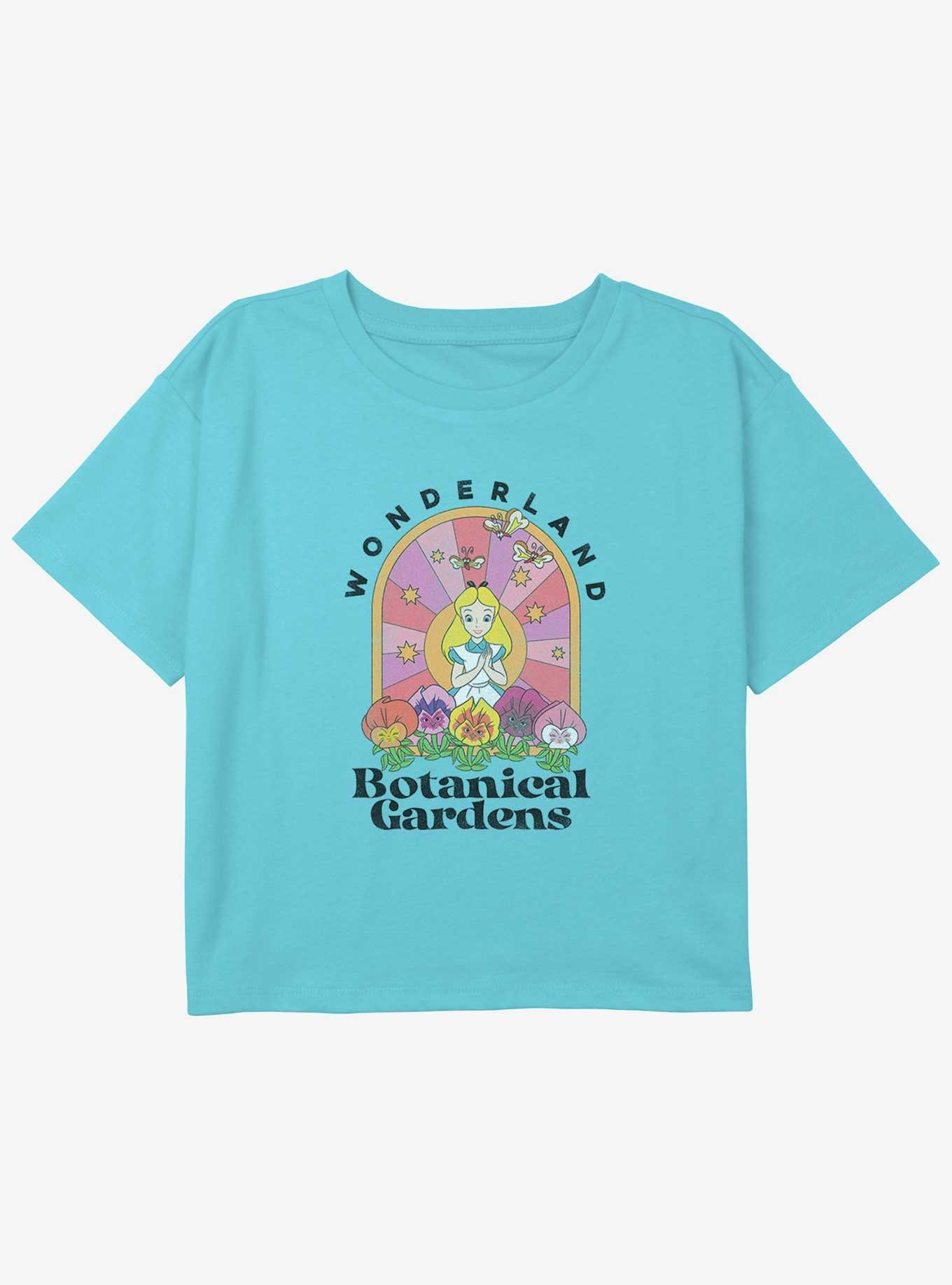 Disney Alice In Wonderland Botanical Gardens Girls Youth Crop T-Shirt, , hi-res